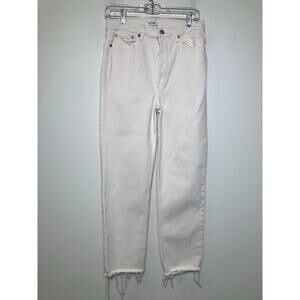 Re/Done Off White 70S Stove Pipe Ankle Jean with Raw Hem Sz 28